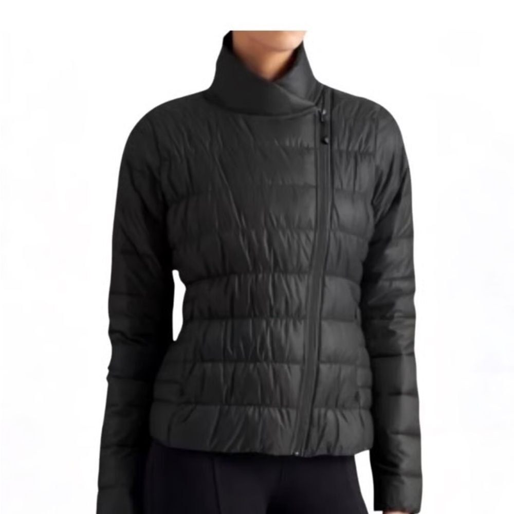Athleta Downalicious Deluxe Puffer Jacket Goose Down Quilted Black